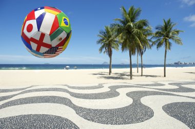 Uluslararası Bayrağı Futbol Copacbana Rio Brezilya