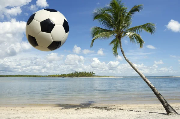 Soccer Ball Football Brazilian Beach — Stok fotoğraf