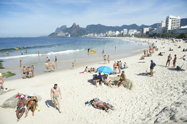 Playa Arpoador Ipanema Rio de Janeiro Brasil Skyline — Foto de Stock