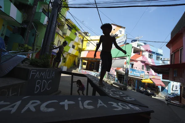 Favela Santa Marta Rio de Janeiro Brasil — Fotografia de Stock