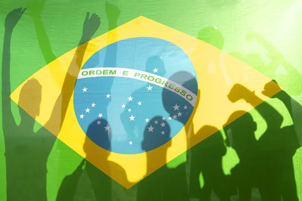 Champion Winning Football Team Brazilian Flag — ストック写真