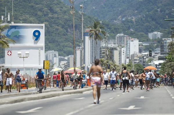 Posto Nove Playa de Ipanema Rio Summer Crowd — Foto de Stock