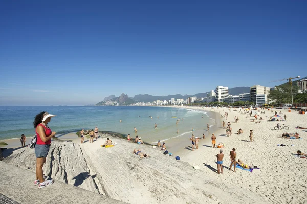 Praia do Arpoador Ipanema Rio de Janeiro Brasil Skyline — Fotografia de Stock