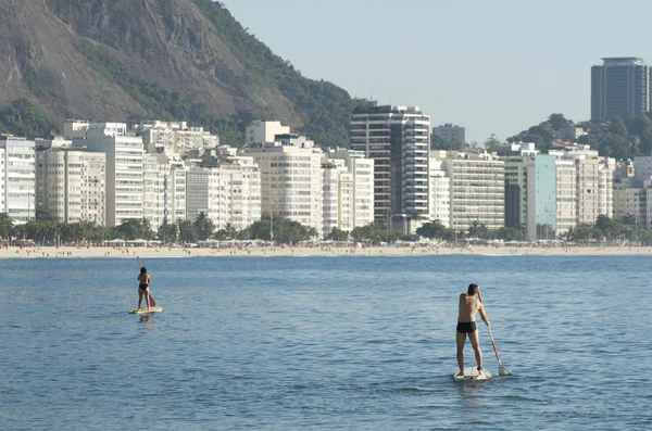 Stand Up Paddle Surfistas Copacabana Rio Brazil — Foto de Stock