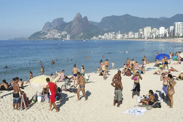 Arpoador plaży ipanema rio de janeiro Brazylia panoramę — Zdjęcie stockowe