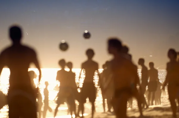 Brazilians Playing Altinho Keepy Uppy Futebol Beach Soccer Football — Stock Photo, Image