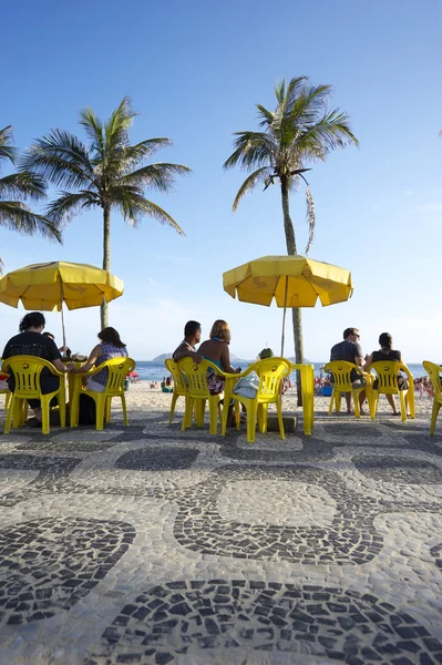 Quiosque de praia Ipanema no calçadão Rio de Janeiro Brasil — Fotografia de Stock