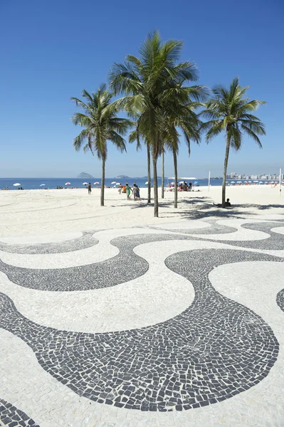 Calçadão da Praia de Copacabana Rio de Janeiro Brasil — Fotografia de Stock