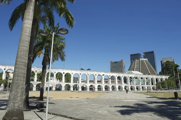 Archi bianchi ad Arcos da Lapa Centro Rio de Janeiro Brasile — Foto Stock