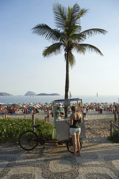 Vendedor Playa Brasileño Rio de Janeiro Brasil —  Fotos de Stock