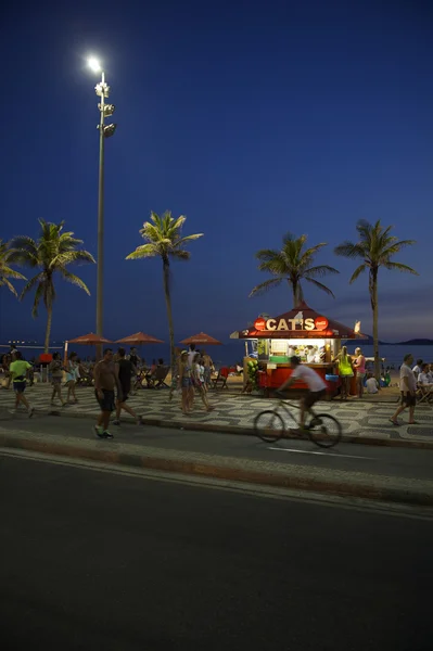 Ipanema Beach Kiosk Rio Brazil Night View — Stok fotoğraf