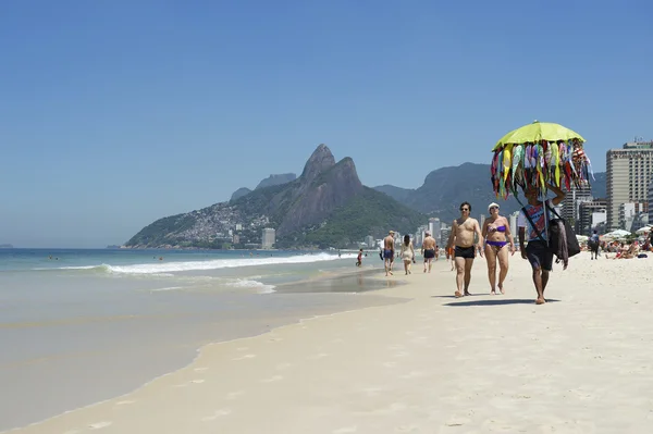 Bikini Vendor Ipanema Beach Rio de Janeiro Morning Scene — Stock Photo, Image