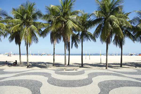 Patrón de paseo marítimo de la playa de Copacabana Río de Janeiro Brasil —  Fotos de Stock