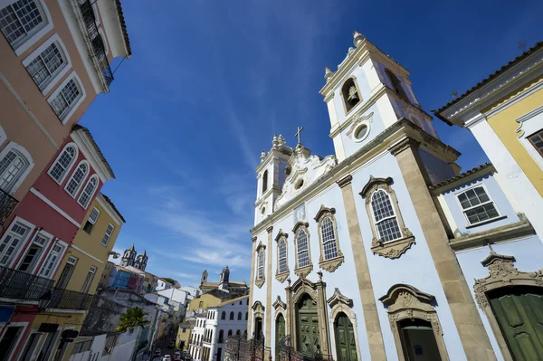 Pelourinho Salvador Brezilya tarihi şehir merkezi manzarası — Stok fotoğraf