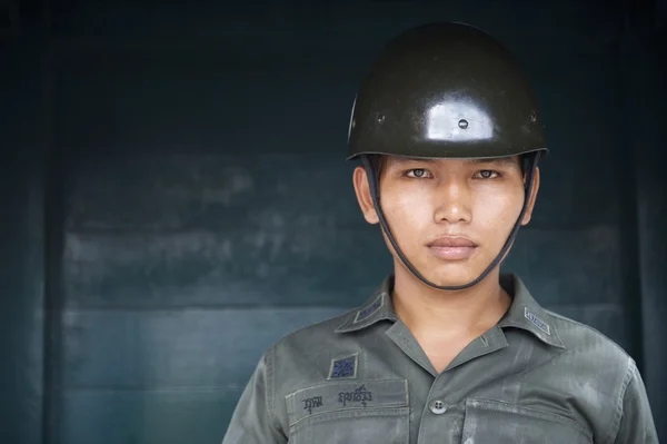 Retrato del soldado del ejército tailandés Bangkok Tailandia Imágenes de stock libres de derechos