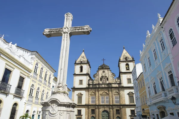 Cruz Colonial Cristiana en Pelourinho Salvador Bahia Brasil — Foto de Stock