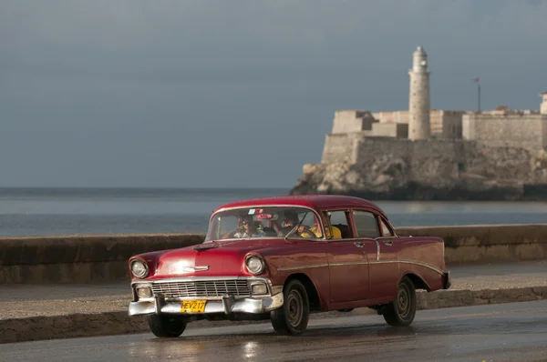 Malecón Havana Küba Küba taksi — Stok fotoğraf