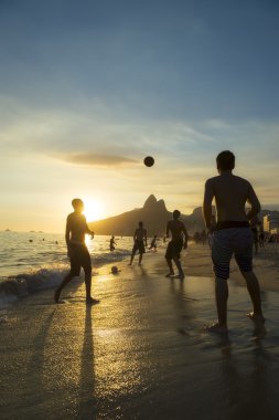 Ipanema Beach Rio Brazilians Playing Altinho