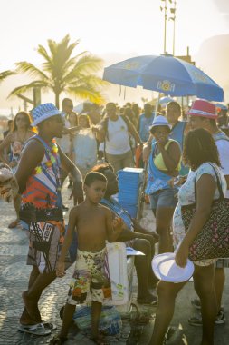 Rio de Janeiro Sunset Carnival Crowd clipart