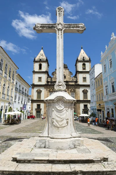 Colonial Christian Cross in Pelourinho Salvador Bahia Brazil — Stock Photo, Image