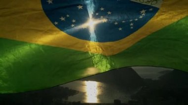 Brezilya bayrağı Rio de Janeiro manzarası doğal Overlook