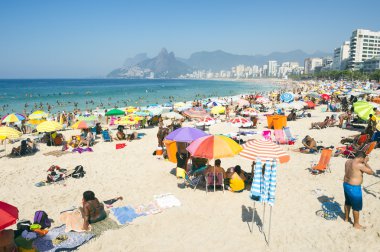 Ipanema Beach Rio de Janeiro Crowded Morning View