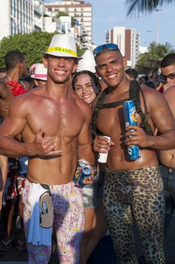 Friends Celebrating Carnival Ipanema Rio de Janeiro Brazil
