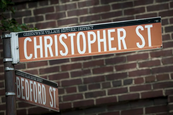 Christopher Street Cartello da Greenwich Village NYC — Foto Stock