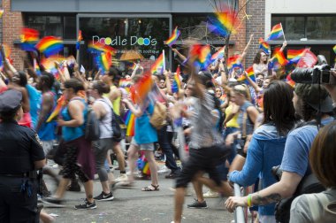 Gay Pride Parade Crowd Greenwich Village NYC clipart