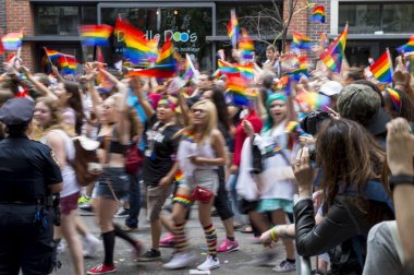 Gay Pride Parade Crowd Greenwich Village NYC
