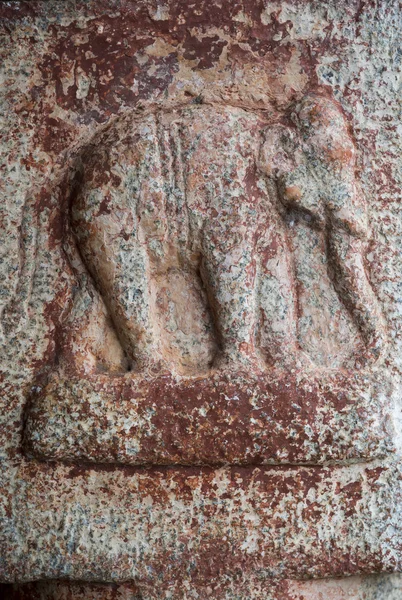 Ancient Stone Relief of Elephant at Indian Temple — стокове фото