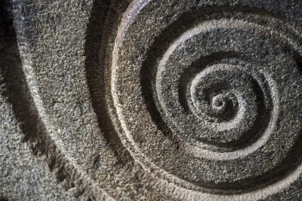 Spiral Pattern Carved in Stone — 图库照片