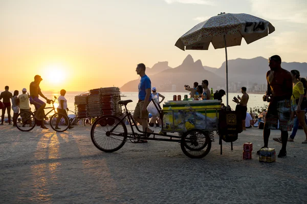 Zachód słońca Arpoador Rio de Janeiro Brazylia — Zdjęcie stockowe