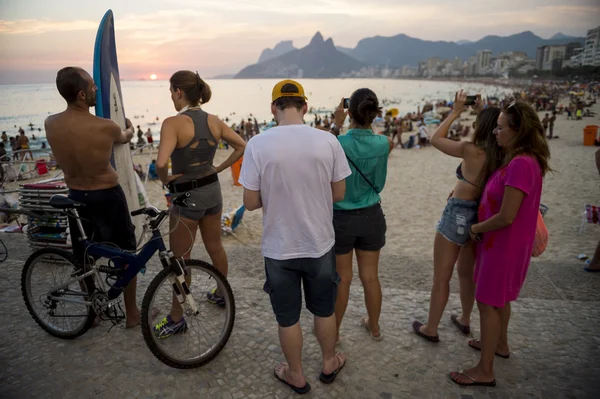 Brasilianer Arpoador Sonnenuntergang Rio de Janeiro — Stockfoto