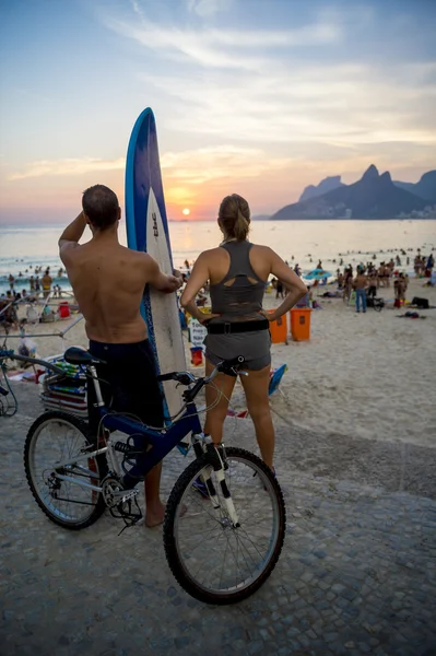 Brazilianen Arpoador Zonsondergang Rio de Janeiro — Stockfoto