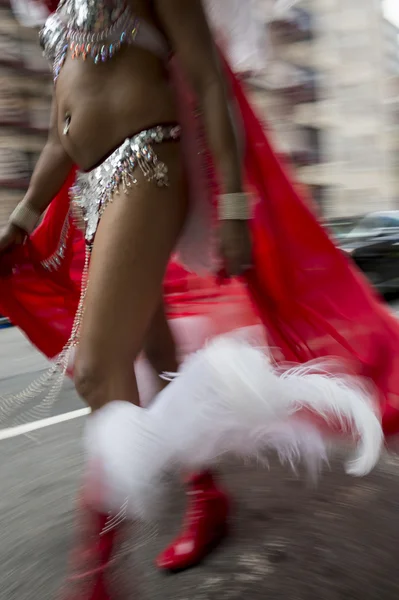 Gay pride parade, new york city, nyc, gay pride flag, waving, flag, crowd, rainbow flag, gay pride, crowded, walking, celebrating, waving, walking, carrying, spectators, cheering, onlookers, women, young women, gay street, dressed up, costume, people — 图库照片