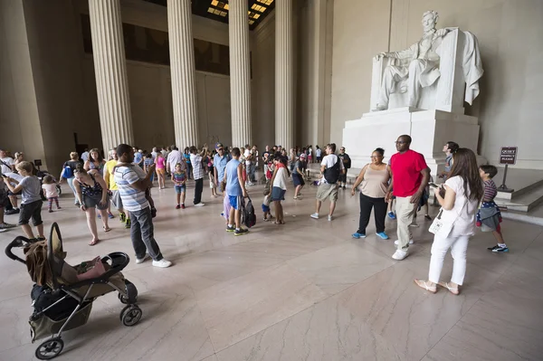 Socha Abrahama Lincolna sedící Lincoln Memorial, Washington Dc — Stock fotografie