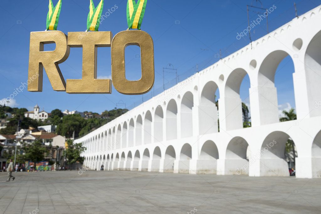 Gold Medal RIO Message at Lapa Arches