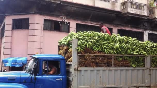 Camion banane faisant La Havane Cuba — Video