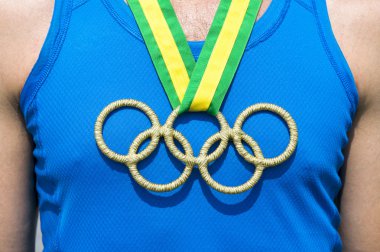 Olympic Rings Gold Medal Brazil Ribbon