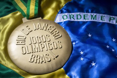Rio 2016 Olimpiyatları Altın madalya Brezilya bayrağı
