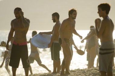 Atletik Brezilyalılar Ipanema Plajı Rio Brezilya