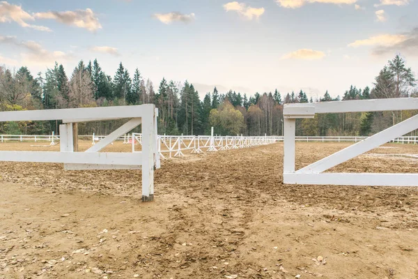 Hippodrome for English riding show jumping horse training sand barrier jockey