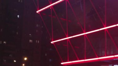 neon aydınlatma yüksek teknolojili geometri binası mimari çizgileri
