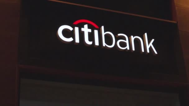 Citibank Logo Etalage Bancaire Financiering Groep Geldvoorraad — Stockvideo