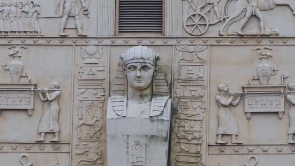 Egyiptomi Kapu Homlokzat Építészet Puskin Szívesen Történelmi Utazás Óváros — Stock videók
