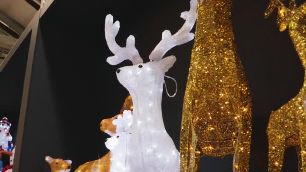 Decoração Ano Novo Cervo Loja Santa Claus Guirlanda Decorativa — Vídeo de Stock