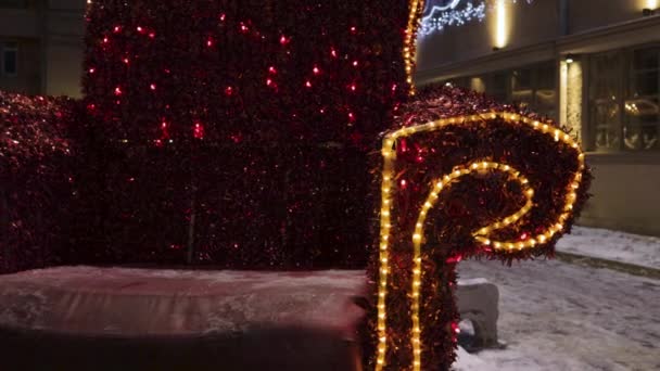 Silla mágica trono brillante santa claus navidad deseo nuevo año — Vídeo de stock