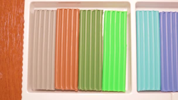 Barras Plastilina Color Set Box Productos Para Niños Para Material — Vídeos de Stock