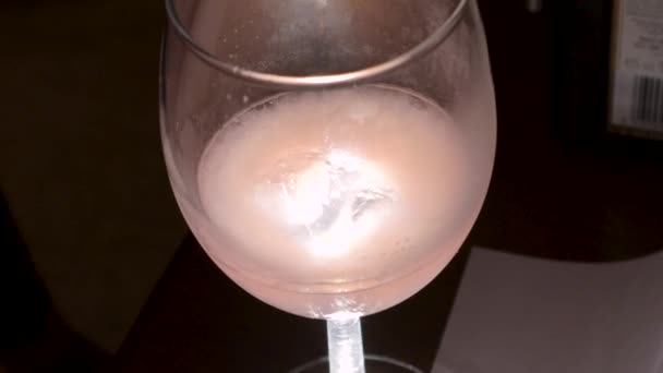 Cocktail Cosmopolitan Pink Ice Glass Bar Orange Liqueur Fresh Lime — Stock Video